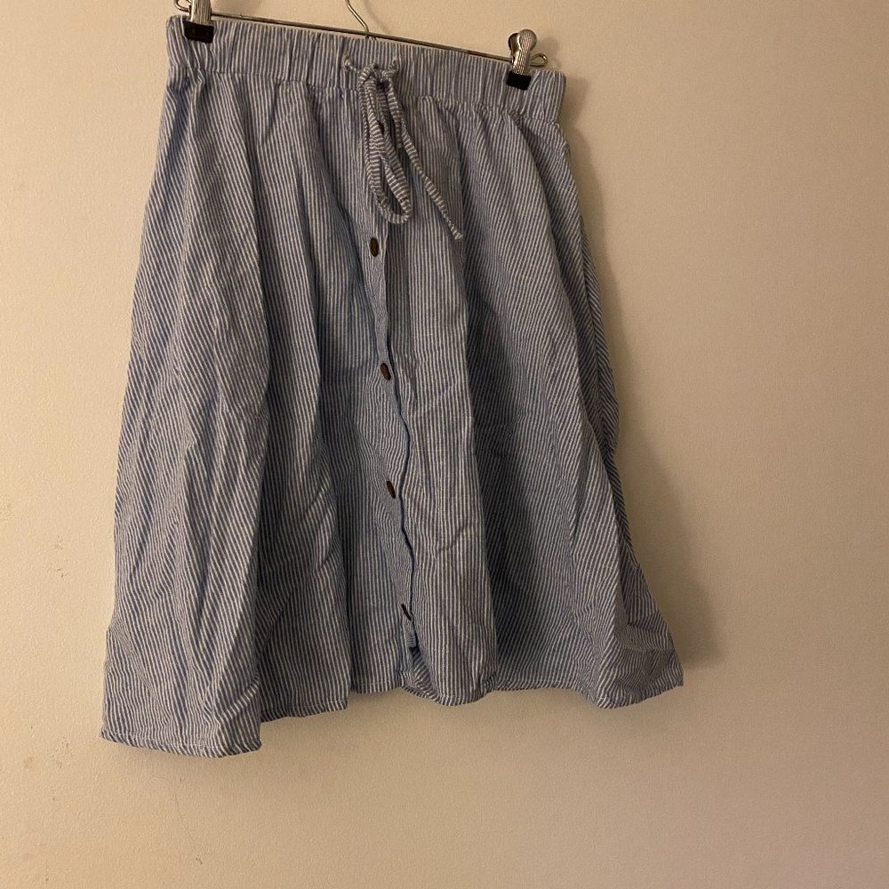 Striped Vintage Buttoned Skirt